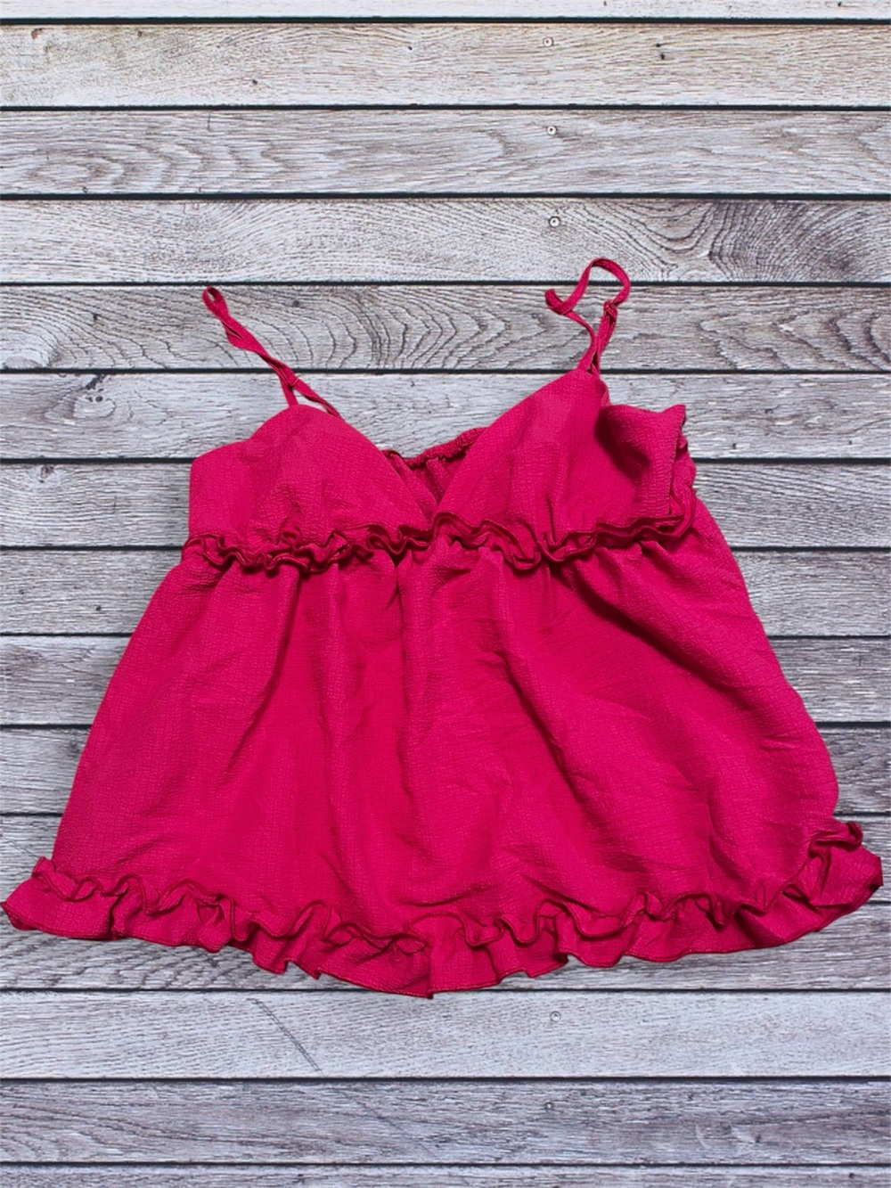 SHEIN Bright Hot Pink Ruffle top for women medium